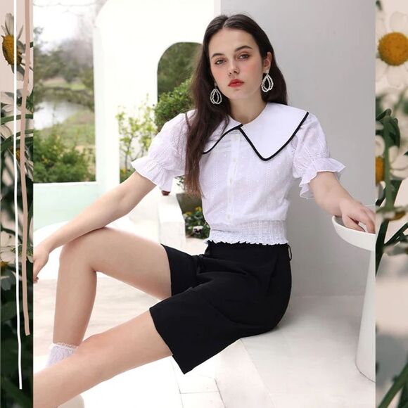 Petite Studio NYC • Ruthie ivory eyelet top - Picture 1 of 8